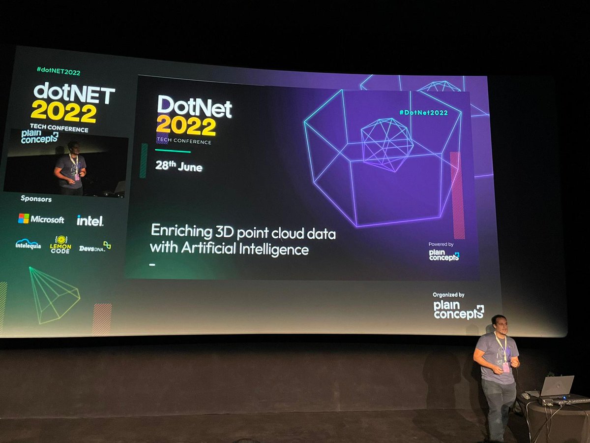 mrcabellom's tweet image. Last Tuesday I had the pleasure of speaking at @dotNetConfSpain about using artificial intelligence techniques to extract valuable information from point cloud datasets. We will publish the video soon. Stay tuned! #dotNET2022 #AI #DigitalTwins