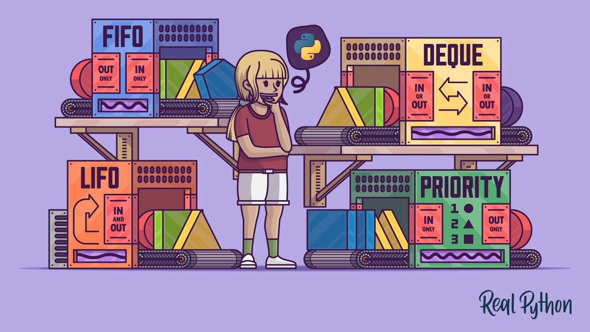 realpython's tweet image. 🐍📰 Python Stacks, Queues, and Priority Queues in Practice
In this tutorial, you'll take a deep dive into the theory and practice of queues in programming. Be prepared to do a lot of coding
realpython.com/queue-in-pytho…