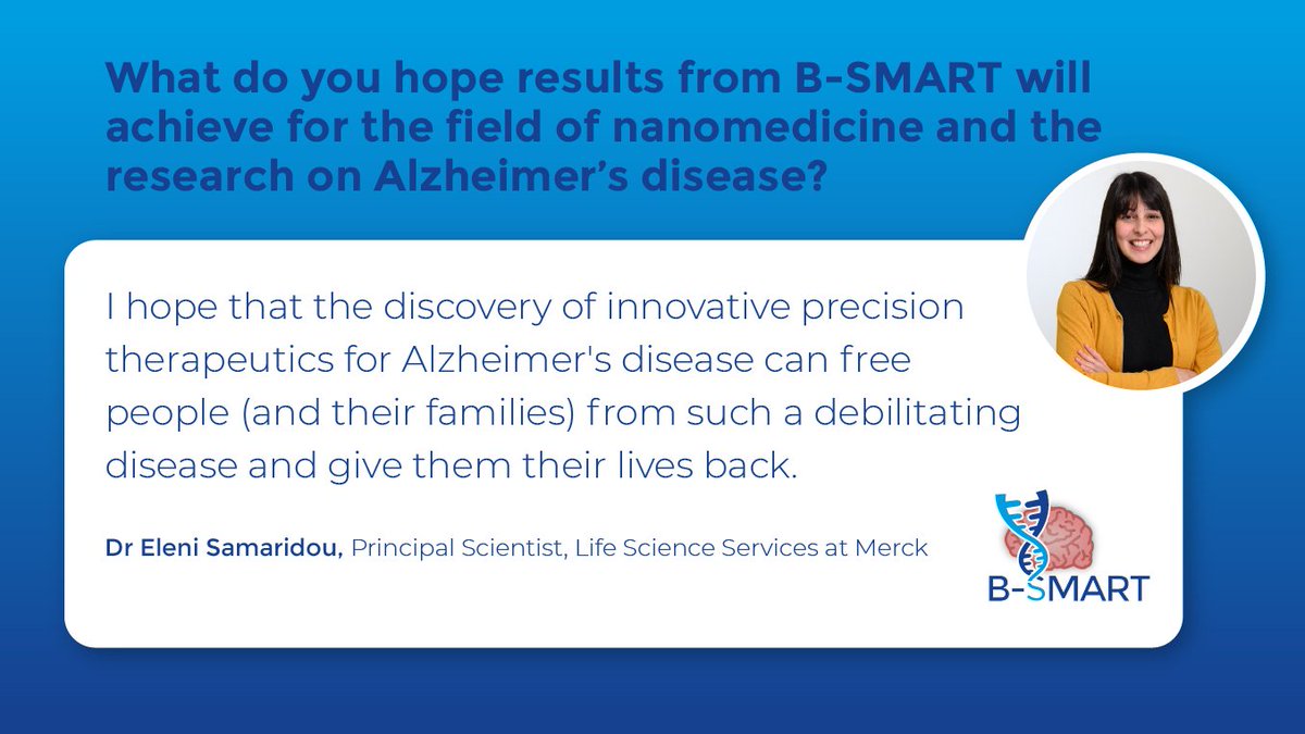 We certainly share Eleni’s hopes regarding the results of B-SMART. 🥳

#innovation #EUresearch #Alzheimers