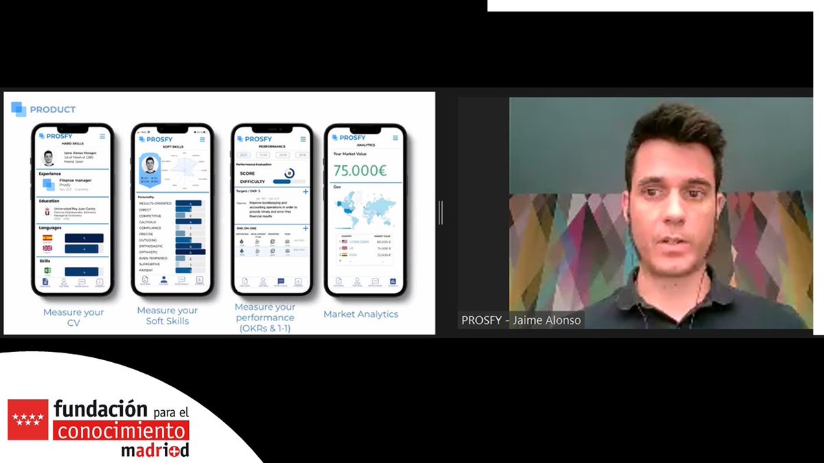 madrimasd's tweet image. 🎙️Presenta Jaime Alonso, CEO de Prosfy, aplicación para la gestión del crecimiento profesional, mejorando el capital humano de profesionales y empresas a través de datos.
#redmentoresmadrimasd #Prosfy