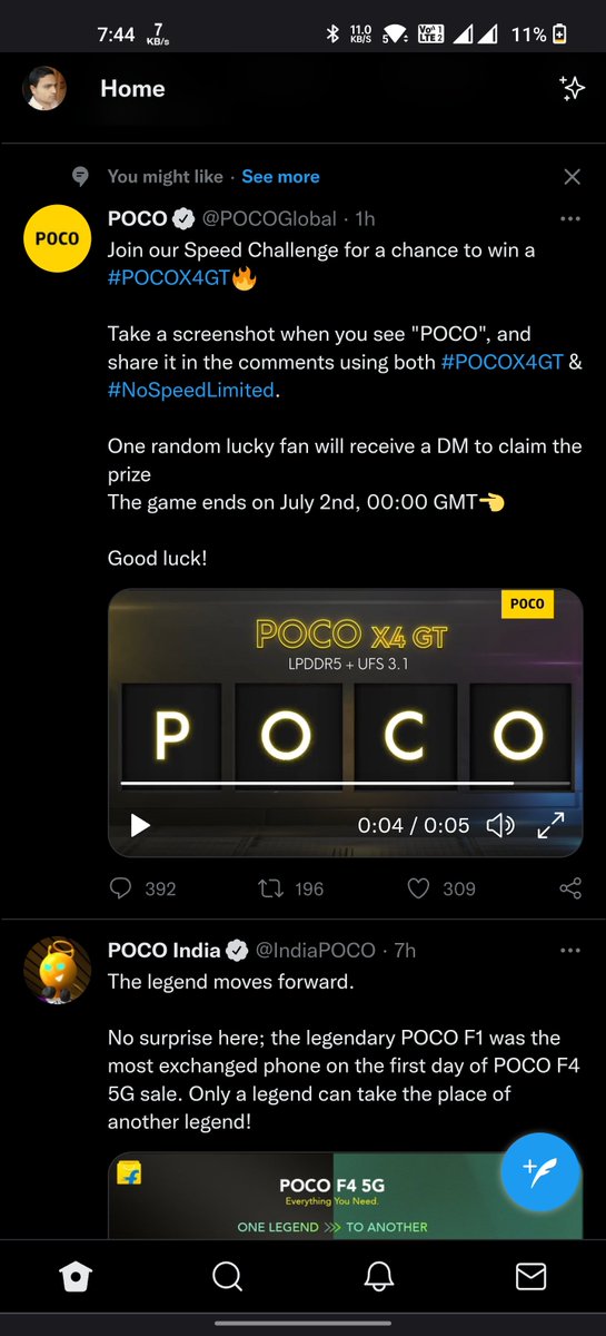 RohanAJoshi7's tweet photo. @POCOGlobal Here is my screenshot #POCOX4GT #NoSpeedLimited https://t.co/Cd5hEMgd06