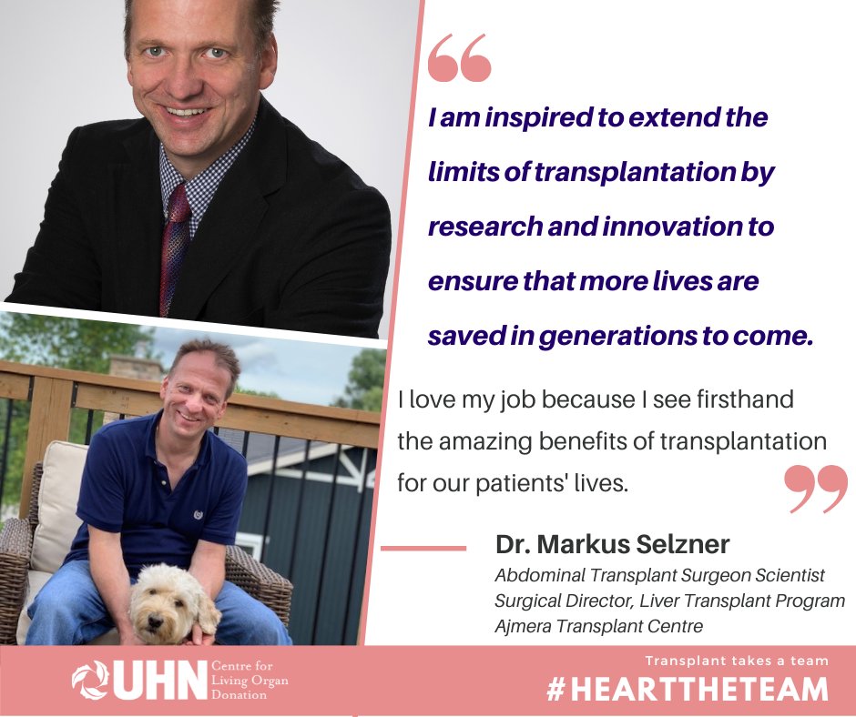 Meet Dr. Markus Selzner. He is the Abdominal Transplant Surgeon Scientist Surgical Director for the Liver Transplant Program at the Ajmera Transplant Centre. 

#HearttheTeam #ThankfulThursday #GiveLifeUHN