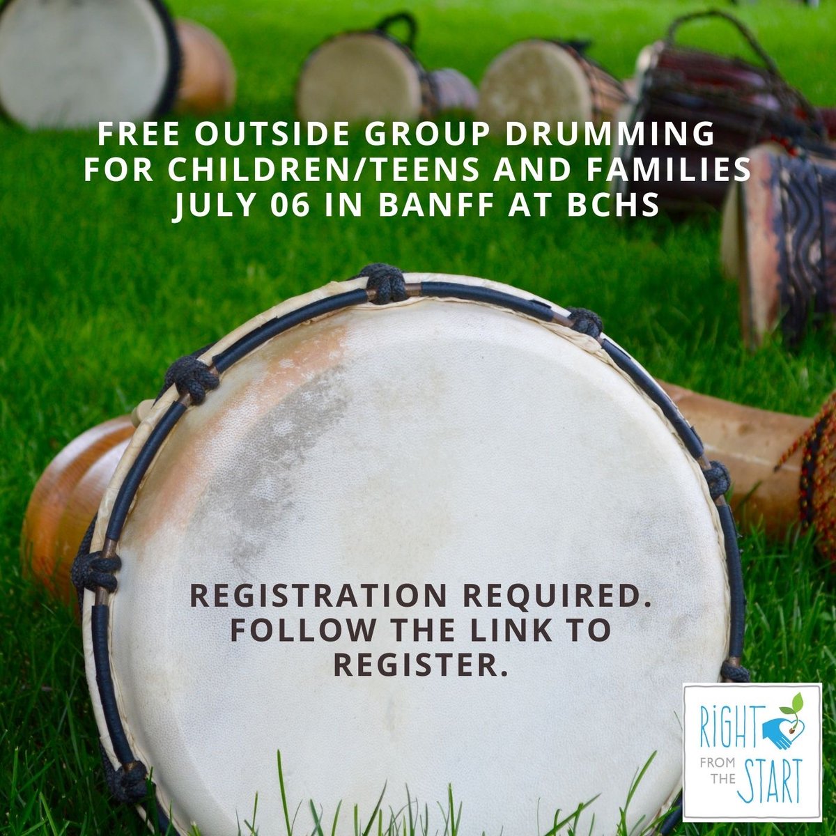 We still have space available in our group drumming session in Banff on July 6th (which is next week!). No drumming experience required, all ages and experiences are welcome! Register now at: forms.gle/3wqAPCkThwwPZc…

For more summer programs: tinyurl.com/RFTSsummer2022