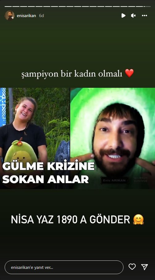 Enis Arıkan'ın da destekleri bizimle❤️ @enisarikan 

Yıllar sonra kadın şampiyon geliyor mu? Ne dersiniz?

#SurvivorAllstar2022 #NisaBölükbaşı