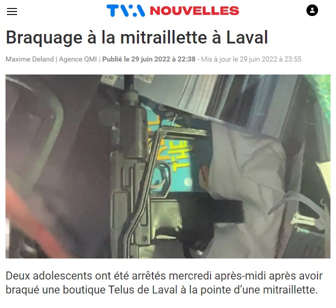 benoitm_mtl's tweet photo. Aux États-Unis 🇺🇸, à chaque tuerie dans des écoles, le débat sur les armes à feu reprend. Au Québec ⚜️, c'est un braquage à la mitraillette dans une... boutique de cellulaire. #thinkbigsti https://t.co/voGhuKHblD