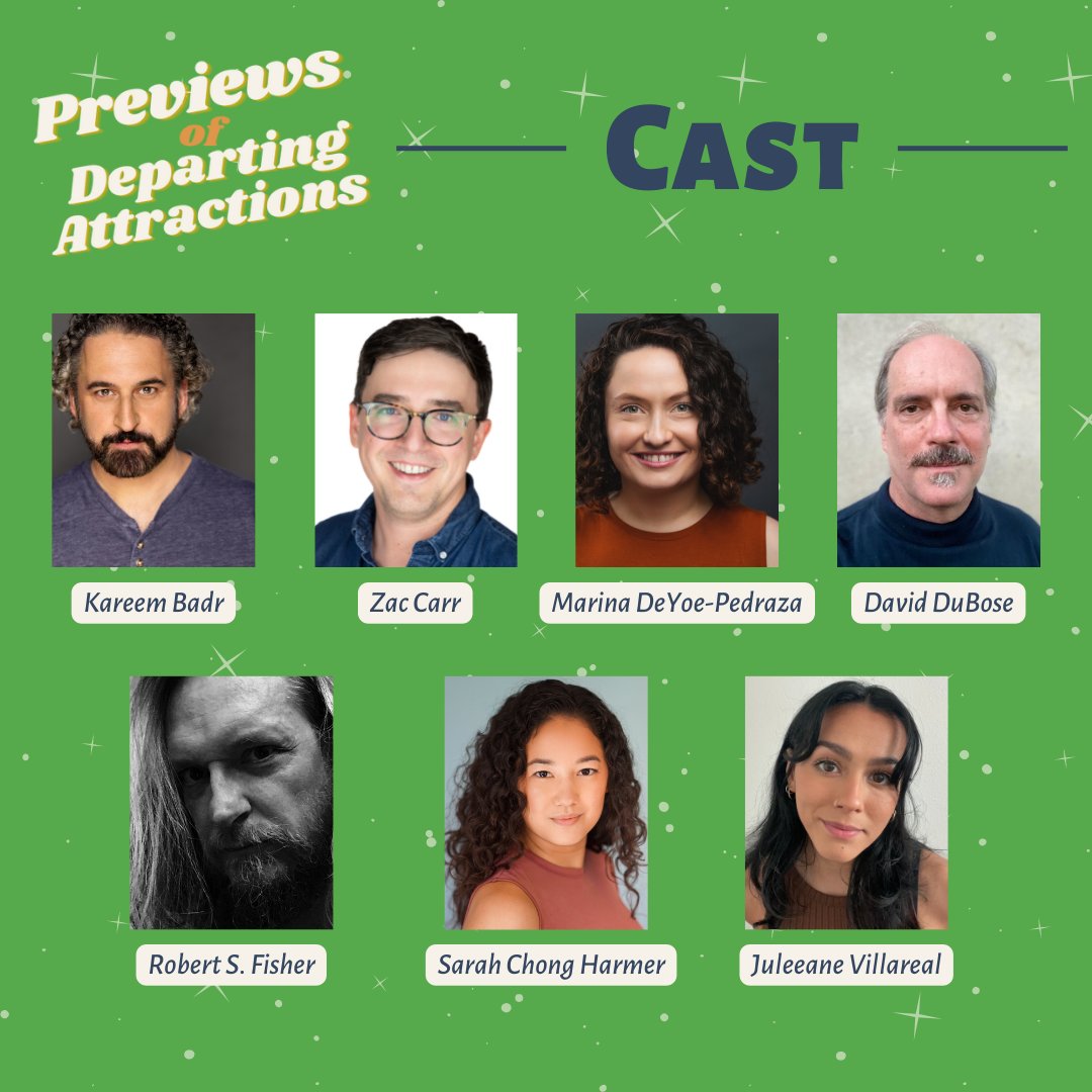 AP is thrilled to announce the cast of Lowell Bartholomee's Previews of Departing Attractions!

Catch them in this inaugural production of Austin Playhouse West Campus this August!

🎟 bit.ly/3QoSf55

#APPreviews
#ATXTheatre