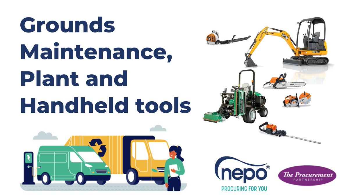 NEPOprocurement's tweet image. Together with our strategic fleet partner @TPPL2004, we offer a national framework agreement for the purchase of #GroundsMaintenanceEquipment, #PlantMachinery and #HandheldTools. 
  
📃 Find out more: bit.ly/3uhTNEz