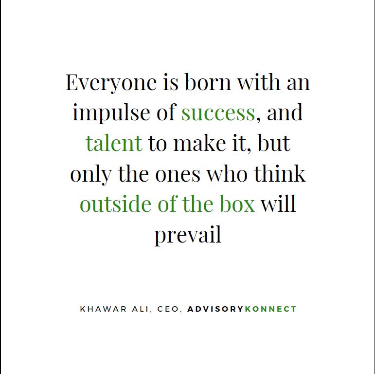 Quote from our CEO, Khawar Ali.

Our understanding of a client's business dynamics is unique; Our personalised service is our core principal value.

For more visit: advisorykonnect.com

#revenuewithoutrestrictions
.
.
.

#consulting #sales #technology #advisory
