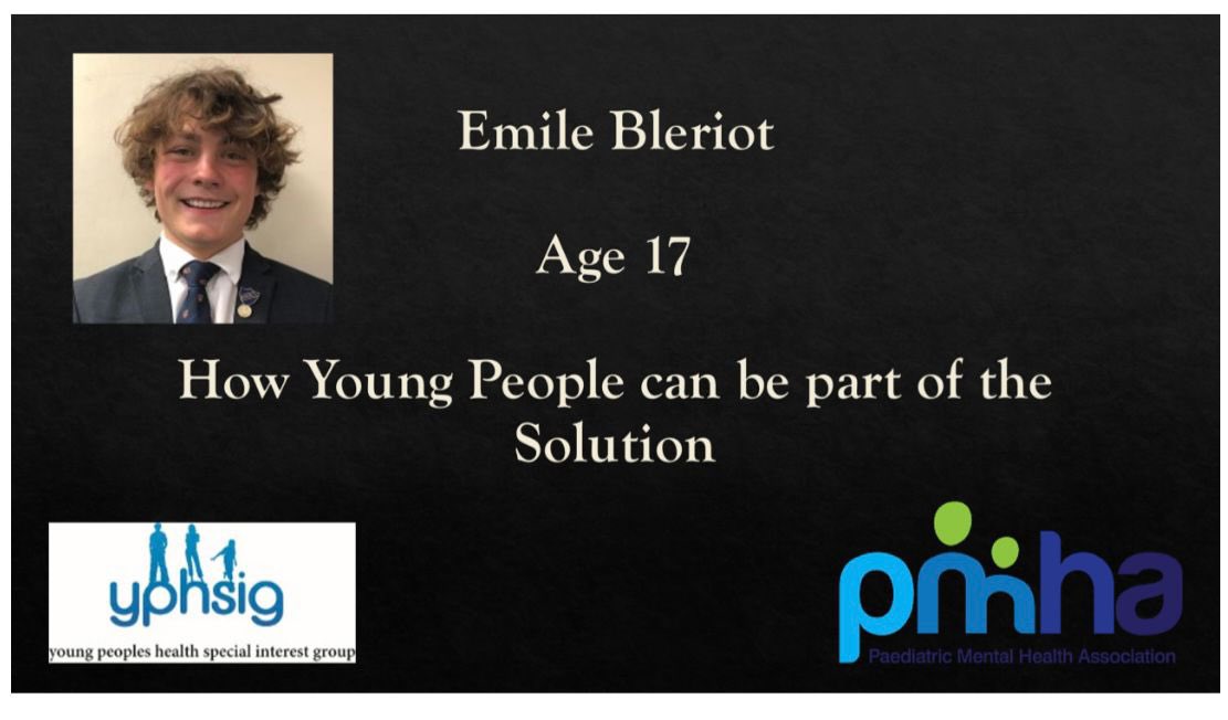 Thank you Emile Bleriot for presenting at #RCPCH2022 #RCPCH22 . Suicide: starting the conversation. How young people can be part of the solution.