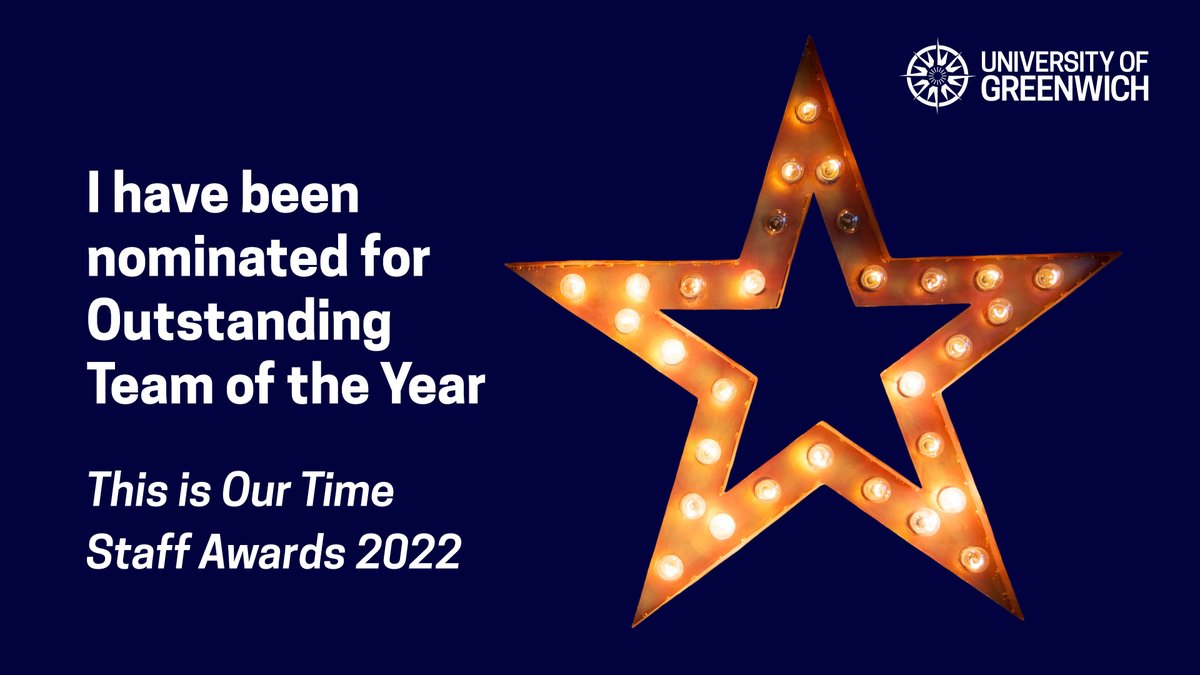Congratulations to the Research &amp; Enterprise Services Team of the Faculty of Liberal Arts and Sciences for their nomination of Outstanding Team of the Year. We are very grateful to whomever nominated us! <a href="/UniofGreenwich/">Uni of Greenwich</a>