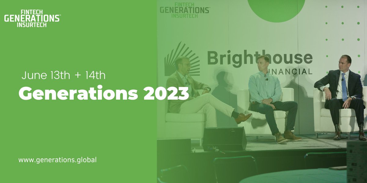 Fintech + Insurtech Generations is returning June 13th &amp; 14th, 2023! Generations is the only conference in the industry that provides you with both the professional knowledge you need and the fun you want. Buy your tickets in advance today👉  bit.ly/3R3RZJk