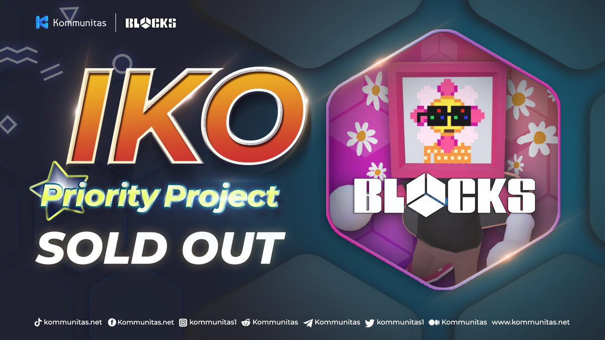 🥳 Our #IKO with @join_blocks has sold out!

🔍 Let's take a look at our numbers below to learn more about our IKO with BLOCKS 

🧵 301 participants.
🧵 471 transactions.
🧵 200,000 USDC raised.