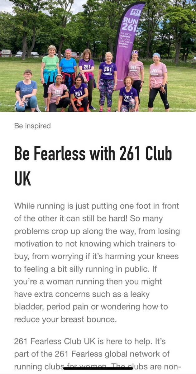 261FearlessClubUK (@261clubuk) on Twitter photo Be Fearless with 261 Club UK!
Excited to get a mention on the NHS <a href="/couch_5k/">Couch to 5K</a> app!
Being active is good for your health and 261 Fearless Club UK helps women across the UK to get started.
#261fearlessclubuk #couchto5k #nhscouchto5k #261fearless #beactive #befearlessbefree Be Fearless with 261 Club UK!
Excited to get a mention on the NHS <a href="/couch_5k/">Couch to 5K</a> app!
Being active is good for your health and 261 Fearless Club UK helps women across the UK to get started.
#261fearlessclubuk #couchto5k #nhscouchto5k #261fearless #beactive #befearlessbefree