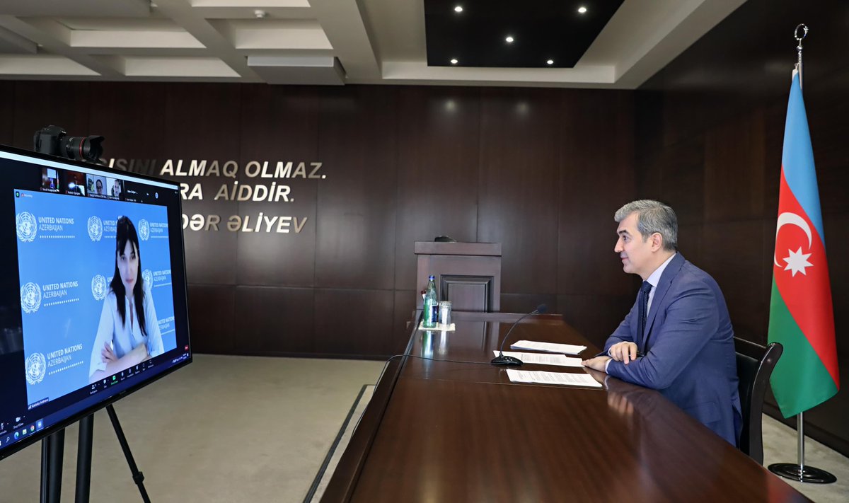 Had pleasure of sharing reflections on #IMRF2022 at the meeting held w/h initiative of <a href="/unnmazerbaijan/">UN Migration Network of Azerbaijan</a> &amp; <a href="/Vladanka_A/">Vladanka Andreeva</a>. Exchanged ideas to further strengthen cooperation and deepen engagement of 🇦🇿as a Champion Country for better implementation of both Progress Declaration&amp; #GCM