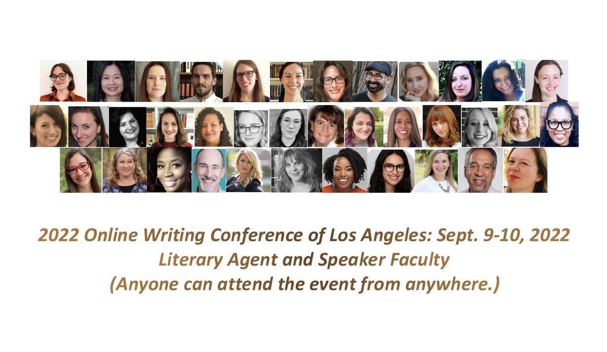 Join us at the 2022 Writing Conference of Los Angeles, a two-day online writers conference, Sept. 9-10, 2022. The event has classes, critiques, and one-on-one virtual agent pitching. Anyone can attend from anywhere! writingconferenceoflosangeles.com
