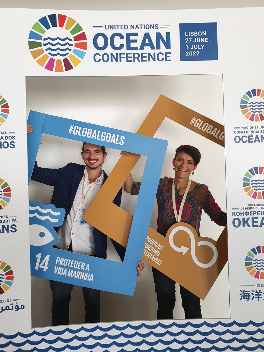 At #UNOC2022, <a href="/MagaliBcn2/">Magali Outters</a> shared the floor with the <a href="/UNEP/">UN Environment Programme</a> Young Champion of the Earth, Lefteris Arapakis from Greece, co-founder of #Enaleia. Through his team he trains, empowers &amp; incentivises the local fishing community to collect plastic from the sea! When #SDG14 meets #SDG12