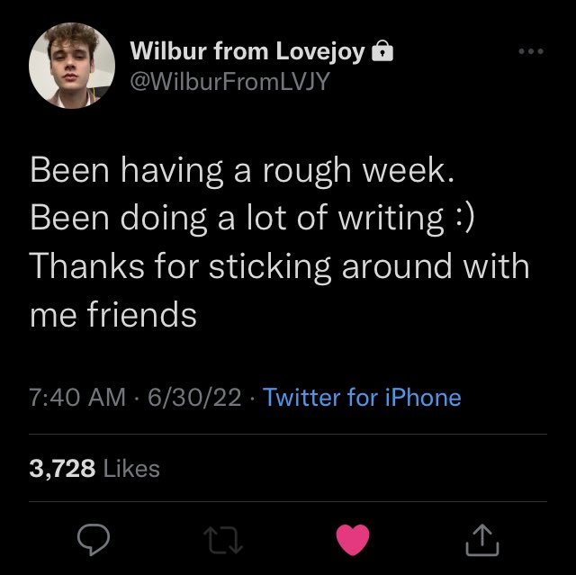 Wilbur tweeted on his private!