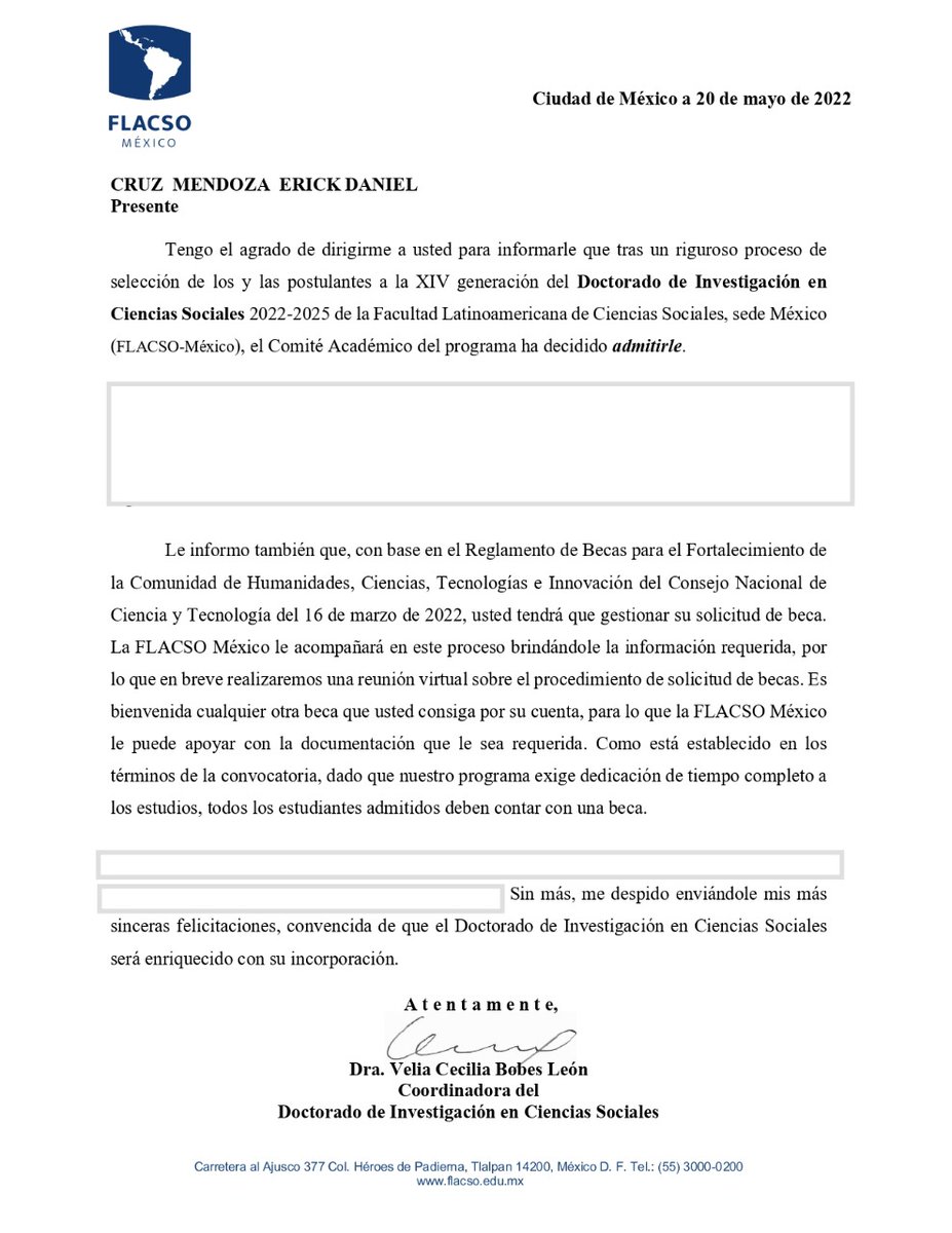MCCD_UAQ's tweet photo. #TerceraGeneraciónMCCD | Ingreso a Doctorado.
📍Felicitamos al maestro @cm_erickda Erick Daniel Cruz Mendoza por su ingreso al Doctorado de investigación en Ciencias Sociales en Flacso-México Ciencias Sociales.
!Enhorabuena! #egresadosmccd 👏👏👏 https://t.co/luRYZmUtq2