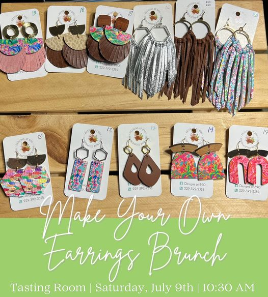 paulkvineyards's tweet photo. MAKE YOUR OWN EARRINGS BRUNCH | July 9th
Join us on Saturday, July 9th at 10:30 AM for a Make Your Own Earrings Brunch with Designs at 890's Renee Hughes!

Tickets: https://t.co/p7GezPIIDU https://t.co/xBXvF18Wb6