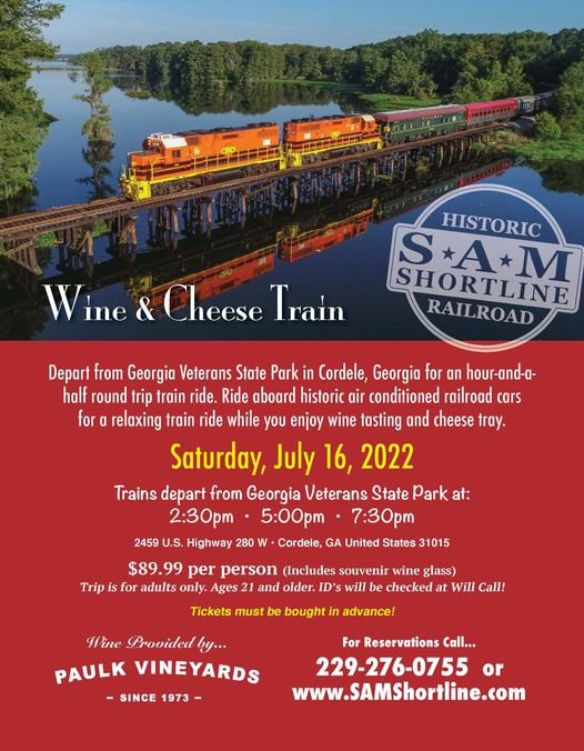 paulkvineyards's tweet photo. All aboard! 🚂
Join us on July 16th as we travel on the Sam Shortline Excursion Train for another Wine &amp; Cheese Train. This trip is for adults only. IDs will be checked at will call prior to boarding the train for all passengers. 
Tickets: https://t.co/pXWxDIG2a2 https://t.co/mE4Ru2IfKH