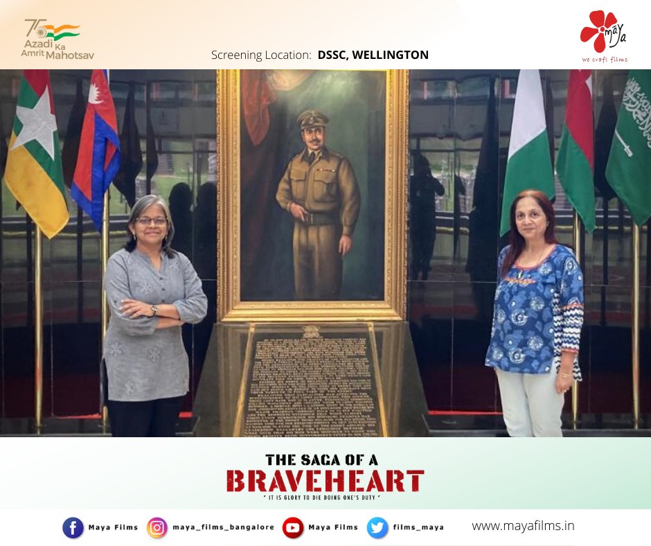 films_maya's tweet photo. At DSSC, Wellington, we had a prestigious screening of our documentary " #TheSagaOfABraveheart " as part of our #AzadiKaAmritMahotsav Abhiyaan - 75 schools in 75 days.

@rajnathsingh @PMOIndia @adgpi 
.
.
.
.
#Indianarmy #Indiansoldiers #indianmartyrs  #Mayafilms https://t.co/Sycah2hbiQ