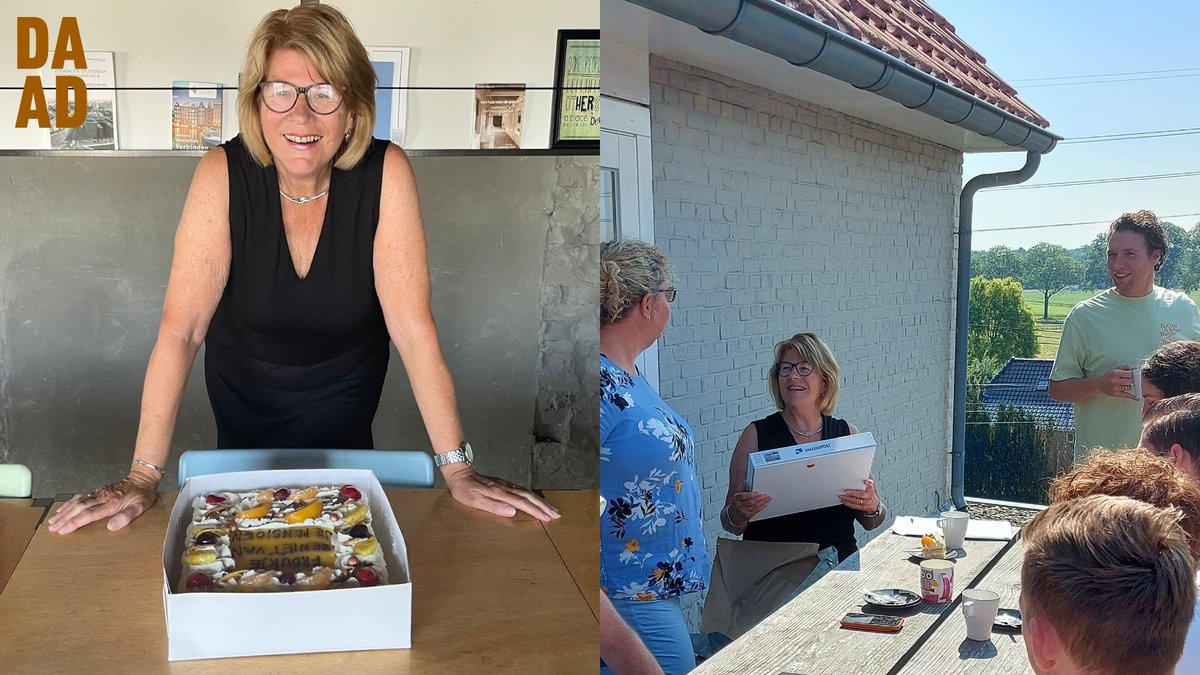 Na 40 jaar dienst heeft Froukje Paas-Schaap vandaag haar laatste werkdag gehad. Na 15 jaar voor architectenbureau Cor Kalfsbeek en 25 jaar voor DAAD de financiën gedaan te hebben, nemen we binnenkort feestelijk afscheid!

Wij wensen Froukje een hele mooie tijd toe!