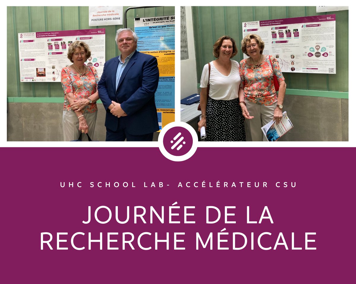 ESIArchamps's tweet photo. Notre formation #UHCSchoolLab - #AccélérateurCSU était présente aujourd'hui à la Journée de la #Recherche Médicale (JRM) à Grenoble, ici en compagnie de Renée Grillot et de @Seve_Michel, de l'@UGrenobleAlpes
#archparc #grandforma #frenchgenevacampus https://t.co/mAKiS78FES