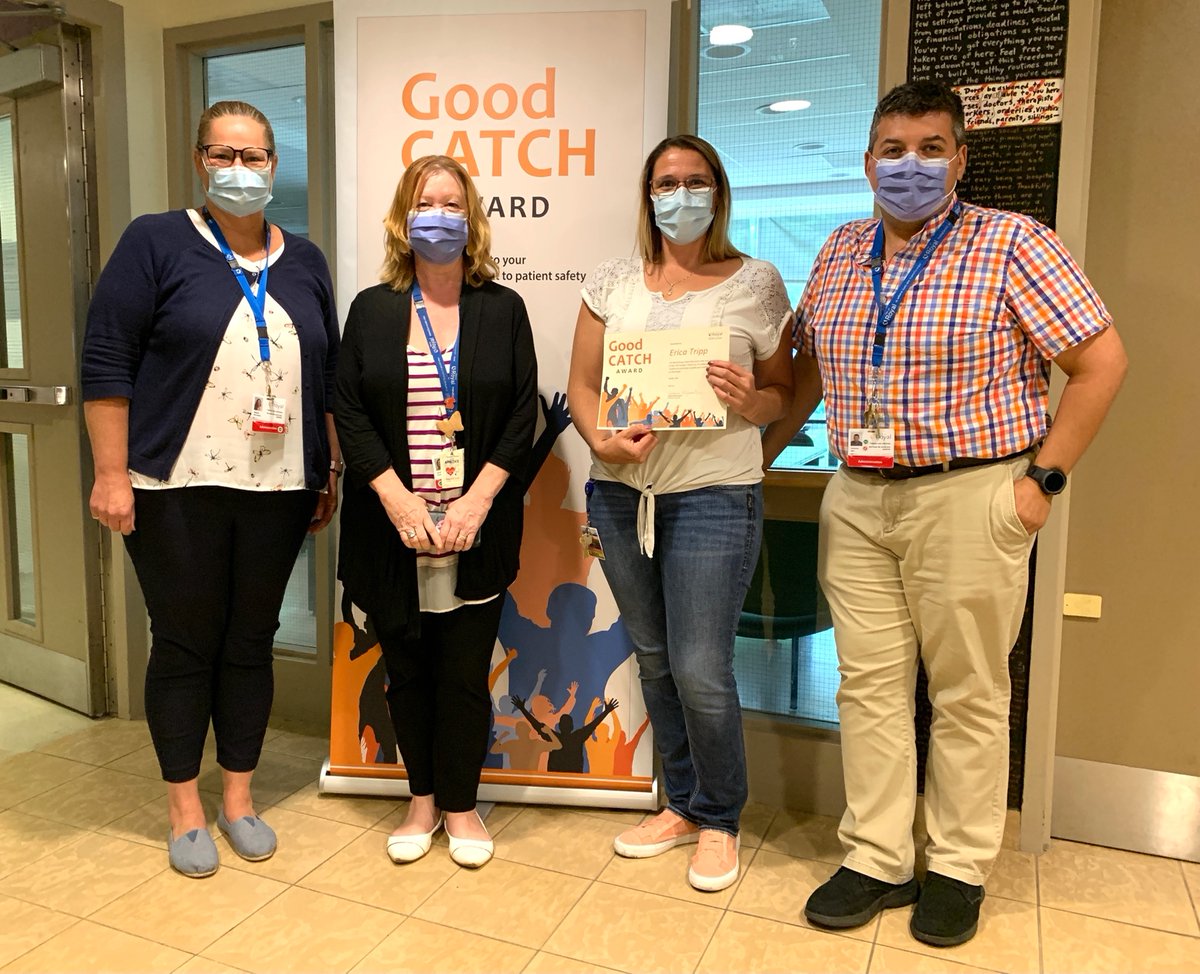 WTG Erica Tripp! Today we are celebrating another #patientsafety #goodcatch by our front line staff. The Good Catch Award highlights and recognizes individuals who identify a patient safety issue and help us address it before it ever reaches a patient. 🙌💙