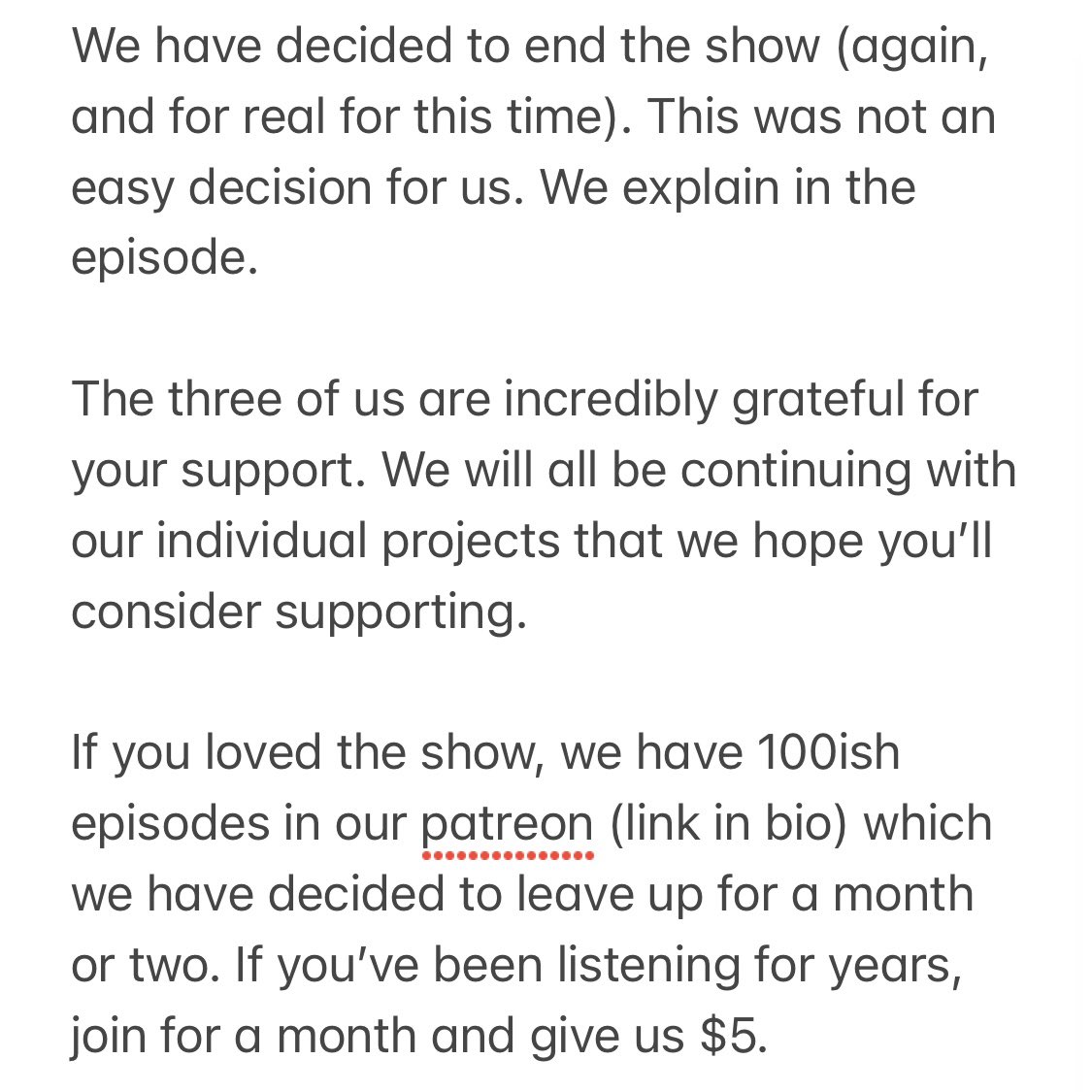 WorstHourPod's tweet image. patreon.com/whotw for those who weren’t ready to say bye