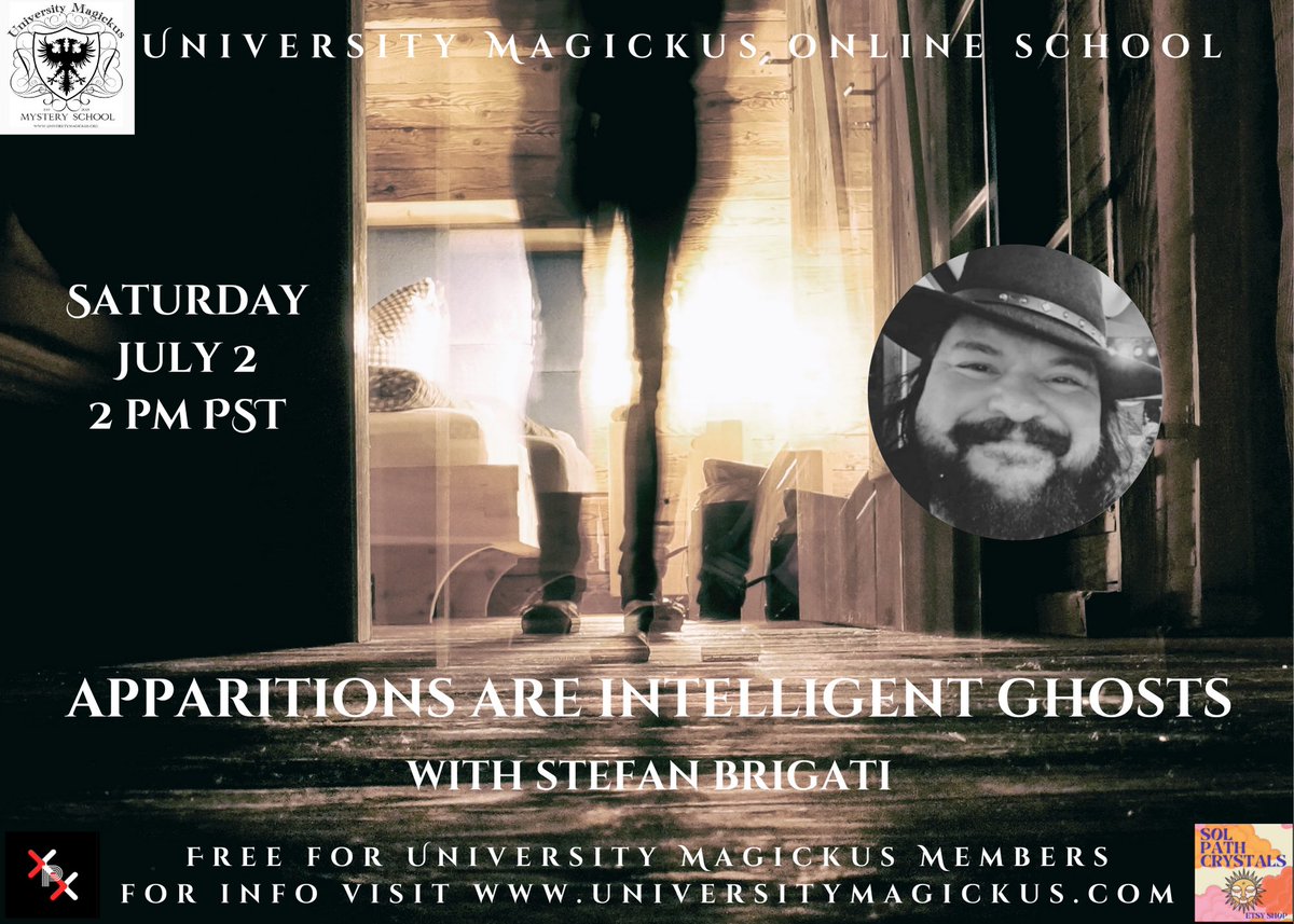 eventbrite.com/e/apparitions-… Free for university magickus members using the membership allowance, for info visit patreon.com/universitymagi… In this class we discuss the different types of apparitions based on what Parasychologist have documented witnessed accounts to support survival