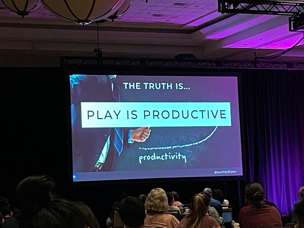 Another out of this world keynote <a href="/nwea/">NWEA</a> #NWEAFusion I had no idea I was sitting next to the play guru yesterday.  <a href="/marli_williams/">Marli Williams</a> "The opposite of play is not work. The opposite of play is depression" Dr Brown
