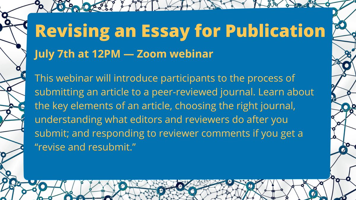 GC Writing Center (@writingcentergc) on Twitter photo Interested in transforming a paper into an article? Not sure how to get started? Befuddled by the request to "revise and resubmit"? Join us on Thursday, July 7th <a href="/GC_CUNY/">The Graduate Center</a> and learn all about the publication process! bit.ly/3yG7vE5 Interested in transforming a paper into an article? Not sure how to get started? Befuddled by the request to "revise and resubmit"? Join us on Thursday, July 7th <a href="/GC_CUNY/">The Graduate Center</a> and learn all about the publication process! bit.ly/3yG7vE5