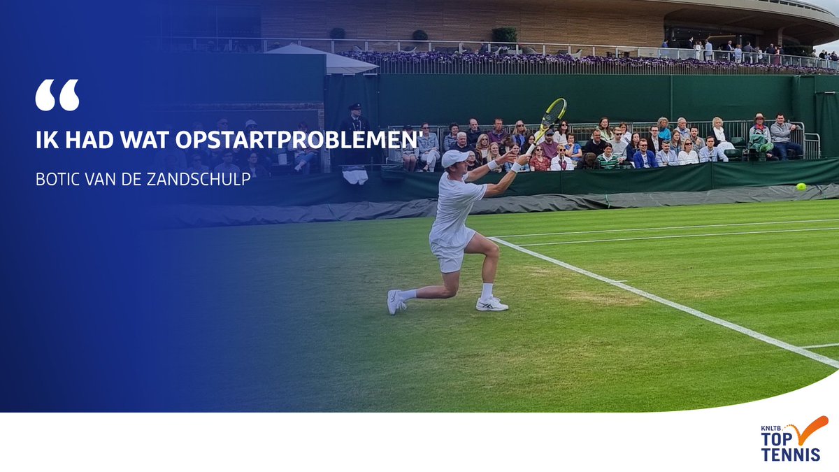 KNLTB's tweet photo. Na een wiebelige start wist @Boticvdz zich solide naar de derde ronde op Wimbledon te slaan. Lees hier ⤵️ zijn reactie. 
https://t.co/QEodQFcaUk
#KNLTBtoptennis #Beleefhetbeste https://t.co/2WNfRr7ZuH