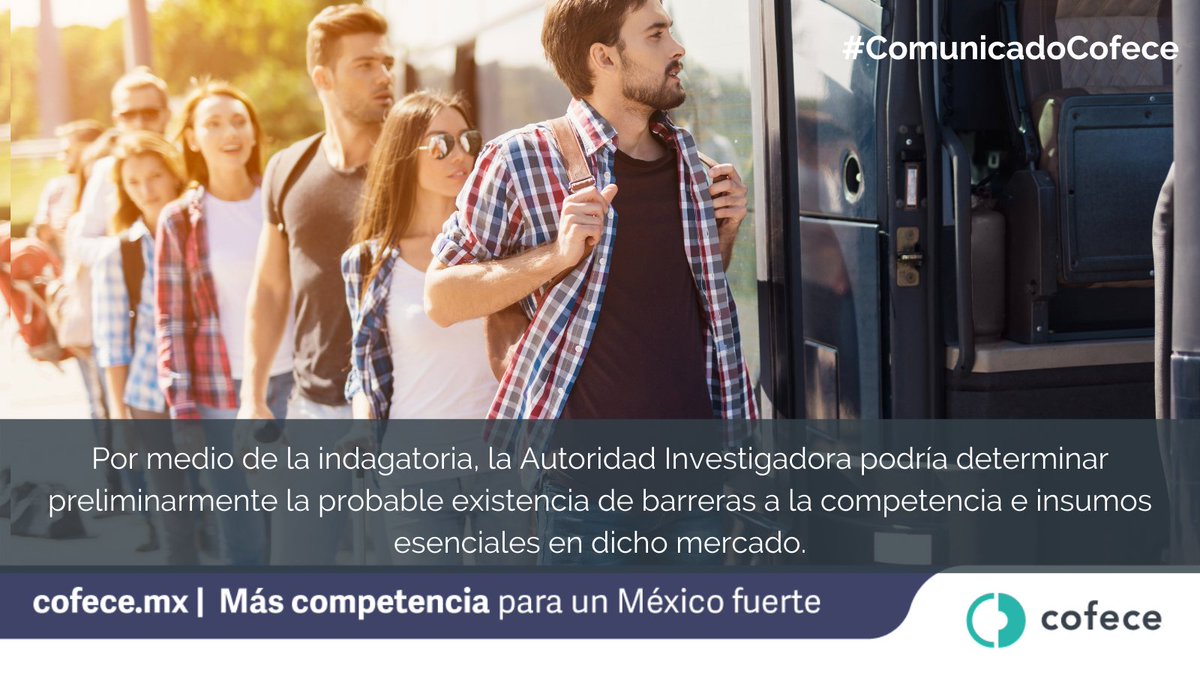 #ComunicadoCofece 📰 La Comisión investiga el mercado nacional de autotransporte federal de pasajeros que utiliza terminales para el ascenso y descenso de pasajeros, y servicios relacionados ➡️ bit.ly/3R3YxHU