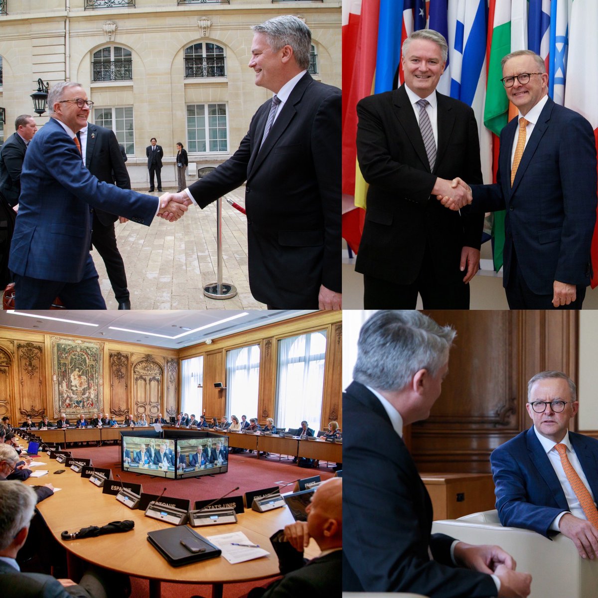 Mathias Cormann (@mathiascormann) on Twitter photo Very pleased to welcome π¦πΊ Prime Minister <a href="/AlboMP/">Anthony Albanese</a> to the <a href="/OECD/">OECD β‘οΈ Better Policies for Better Lives</a>.
A friendly catch-up followed by a great exchange with our #OECD Council on the challenges facing π¦πΊ & the π.
The economy, the green & digital transformations, our steadfast support for πΊπ¦ & more all on the agenda. Very pleased to welcome π¦πΊ Prime Minister <a href="/AlboMP/">Anthony Albanese</a> to the <a href="/OECD/">OECD β‘οΈ Better Policies for Better Lives</a>.
A friendly catch-up followed by a great exchange with our #OECD Council on the challenges facing π¦πΊ & the π.
The economy, the green & digital transformations, our steadfast support for πΊπ¦ & more all on the agenda.