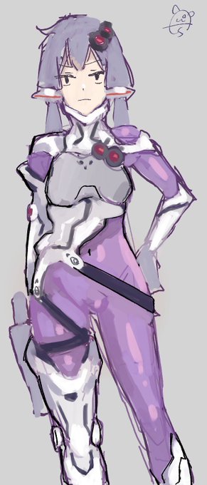 SF系の武装兵士デザインのゆかりさんラフ。イラスト本に入れる予定、触手責めになりそう 