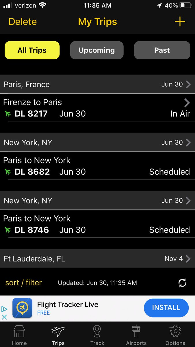 hannahluchs's tweet photo. @Delta my uncle is trying to get home for my grandpa (his dad's) funeral tomorrow. He is in the air on DL 8217 with tickets on 8746 from CDG to JFK but the connection is only 30 minutes. Please help us hold the plane in Paris until he lands so he can get home to bury his father. https://t.co/ps9S80JFw6