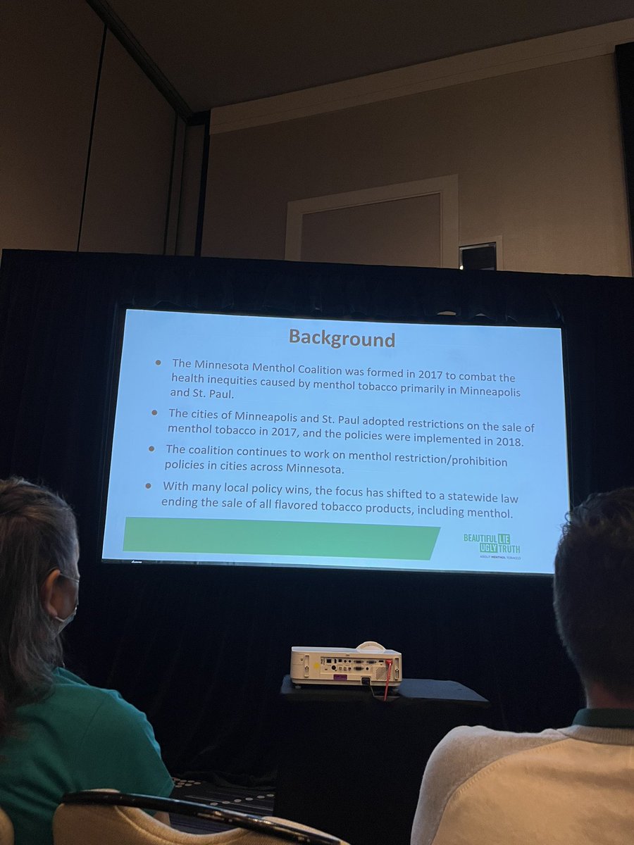 UglyTruthMN's tweet photo. Lovely to see Bethlehem from @NorthPointMpls and Emily from @ANSRMN representing the Menthol Coalition at NCTOH today! They are touching on the important work that has been done, and the work that will continue to be done. https://t.co/tiiH4j2pnh