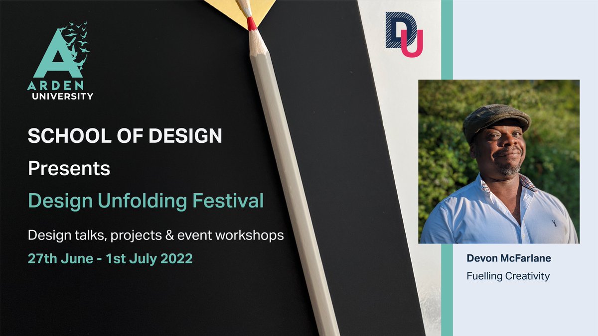 We are rounding off today with Devon McFarlane at
<a href="/designunfolding/">designunfolding email schoolofdesign@arden.ac.uk</a> festival <a href="/5pm/">5pm.co.uk</a> he will be speaking about Fuelling Creativity and Ideas  - if you’d like to watch the presentation email us for link schoolofdesign@arden.ac.uk
#ArdenUniGraphic #advertising #design #designunfolding