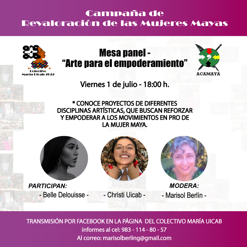 CMariaUicab's tweet photo. 1 de julio de 2022 - 18:00 h.
👩🏾‍🦱👩🏻👧🏽👱🏻‍♀️🧠♥️ 💪🏾
Conoce a estas mujeres y sus propuestas de diferentes disclinas pero con el objetivo de fortalecer la causa!!! 

#HISTORIAMATRIA #MUJERESMAYASCONTODO
#inkaabaemariauicab #adelantemujeresmayas

Link
https://t.co/6eb8YnCNV4 https://t.co/NxpVxipT4O