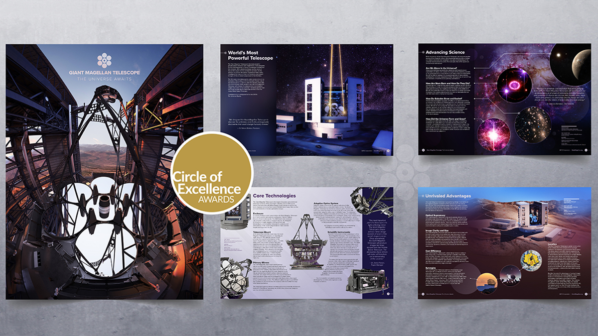 giantmagellan's tweet photo. The Giant Magellan Telescope received a Gold Award from @CASEAdvance in the Promotional Publications category for our "The Universe Awaits" brochure. We are honored to place in the #CASEcoe. https://t.co/GG1J22wkiW https://t.co/3YMwxQMCsG