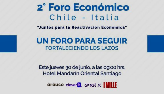 Las impresas de Italia ya invirtieron en Chile 15.000 millones de $ y colaboran ahora para la #transformación #tecnológica y la #descarbonización del país. Hoy en el #ForoEconómico 🇮🇹🇨🇱🇮🇹🇨🇱con el Ministro <a href="/DrFSalazar/">Flavio Salazar Onfray</a> <a href="/camitsantiago/">Cámara de Comercio Italiana en Chile</a> <a href="/InvestChile/">InvestChile</a> <a href="/SociosCCS/">Cámara de Comercio de Santiago (CCS)</a> <a href="/MinEnergia/">Ministerio de Energía</a> <a href="/EnelChile/">Enel Chile</a>