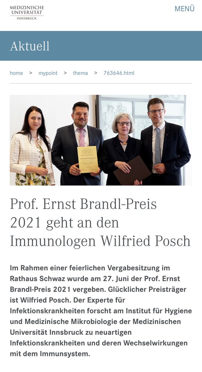 Wilfried Posch (@wposch) on Twitter photo Vielen Dank an die Prof. Brandl Stiftung für diese tolle Auszeichnung! @imed_tweets <a href="/ForscheninTirol/">Forschen in Tirol</a> <a href="/WPosch/">Wilfried Posch</a> <a href="/FWF_at/">FWF</a> <a href="/ORF/">ORF</a> <a href="/TTNachrichten/">Tiroler Tageszeitung</a> Vielen Dank an die Prof. Brandl Stiftung für diese tolle Auszeichnung! @imed_tweets <a href="/ForscheninTirol/">Forschen in Tirol</a> <a href="/WPosch/">Wilfried Posch</a> <a href="/FWF_at/">FWF</a> <a href="/ORF/">ORF</a> <a href="/TTNachrichten/">Tiroler Tageszeitung</a>