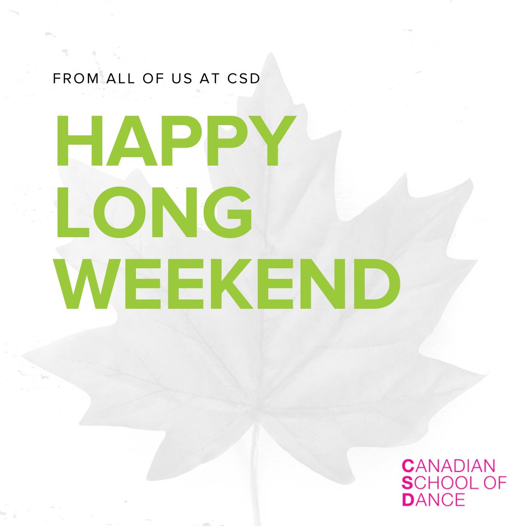 CSDdance's tweet image. Happy Canada Day weekend from all of us at CSD! We hope everyone has a safe and fun-filled long weekend!☀️ 

#CanadaDay #HappyLongWeekend #HappyCanadaDay