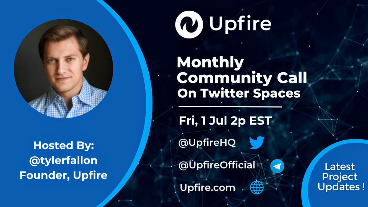 🚨📣Join us tomorrow for #Upfire #CommunityCall + Whitelist #Giveaway💰worth $450📣🚨

🎁 3 winners chosen live for @EktaChain #Portal #NFT 🌟Private #Whitelist Discount🌟

1️⃣ Follow @UpfireHQ
2️⃣ Like & RT this tweet
3️⃣Tag 3 Friends

📌#TwitterSpaces🎙
⏰Fri, 1 Jul 2p EST