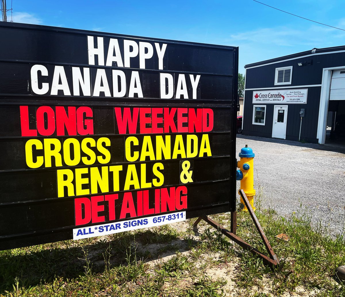 CanadaCross's tweet photo. Wishing you all a safe and happy Canada Day long weekend! 🇨🇦

Holiday Hours:
Friday - Closed
Saturday - Closed
Sunday - Closed

We will reopen to regular operating hours Monday July 4th!

Happy Canada Day 🍁 
#CrossCanadaRentals #CrossCanadaDetailing #HappyCanadaDay #Peterborough https://t.co/ytk0y5Mw8n