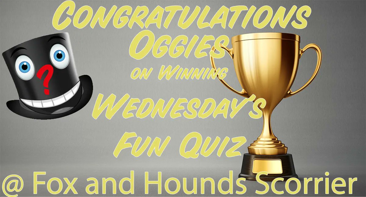ForeQuizzes's tweet photo. Well done to the Oggies on winning a closely faught Fun quiz at the Fox and Hounds Scorrier.
Come along next Wednesday at 8pm to see if it could be you.
https://t.co/fa3fPMkPTh
#pubquiz #funquiz https://t.co/Deb55hBLjt