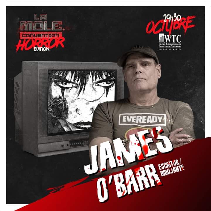 SectorComicMx's tweet photo. Hilo con anuncios de #LaMoleConvention.
Llega el segundo anuncio de @lamolemx de un invitado especial, se trata del escritor y dibujante #JamesOBarr que visitará México nuevamente para esta edición de #LaMoleHorrorEdition.

1 de 3 https://t.co/LnR0ti0tdh