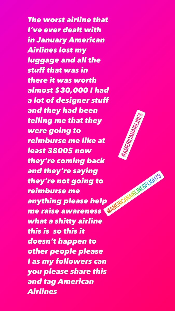 Hrosmakeup's tweet photo. @AmericanAir worst airline and costumer service I have ever had !!! The lost my luggage with all my expensive belongings in it and they told me they were investigating it this is like the worst investigation in the most poorly handled case I ever seen this happen in January https://t.co/z0nzkn2bfU