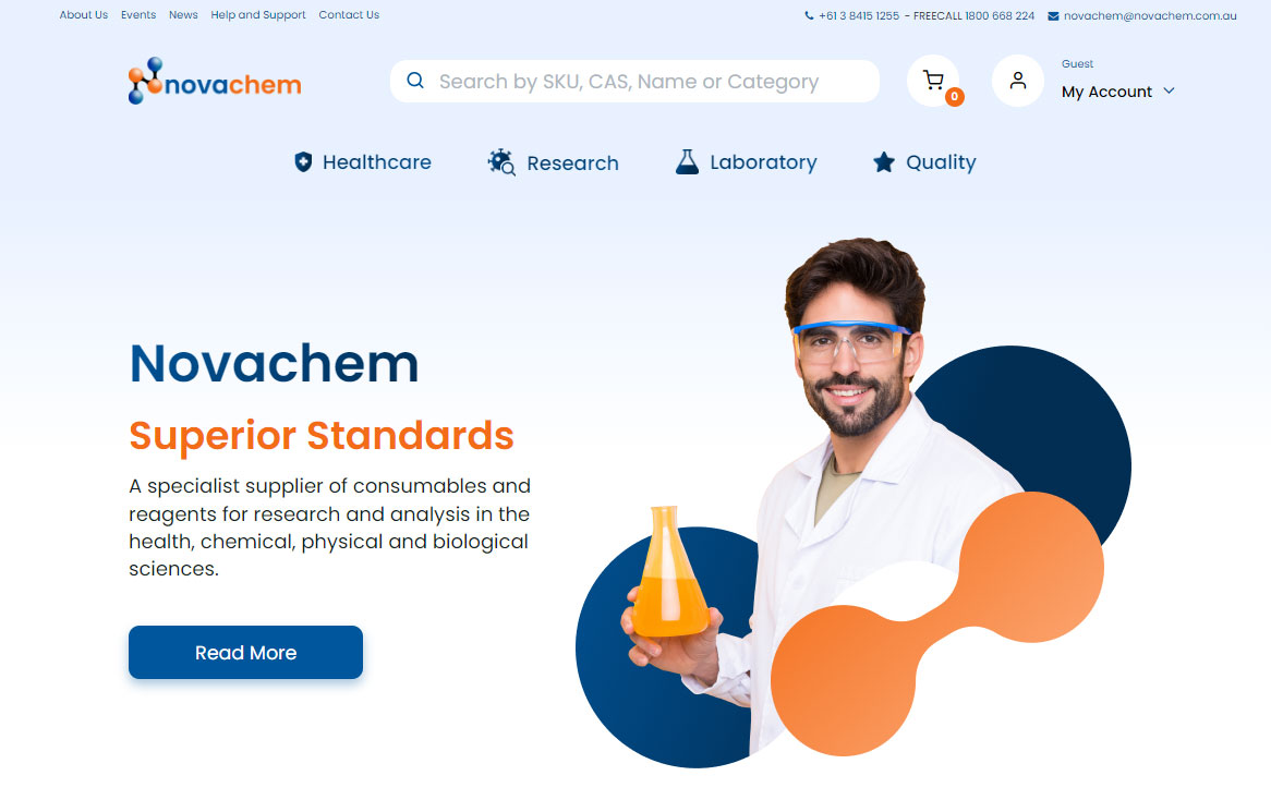 Huge day at Novachem launching our new brand and new website. Come and find all the latest from 
<a href="/LGCStandards/">LGC Standards</a> <a href="/cilmkt/">CIL</a> <a href="/Fluorochem/">Fluorochem Ltd</a> <a href="/WakoChemicalsUS/">Wako Lab Chemicals</a> and AccuStandard #novachem 
#healthcare #research #laboratory #quality